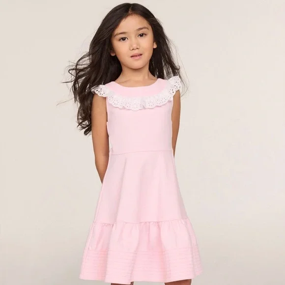 Janie and Jack EYELET RUFFLE PONTE DRESS - Picture 2 of 5